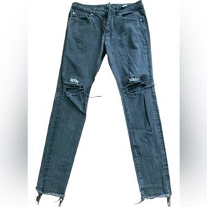 REPRESENT SSENSE Distressed Graphic Made In Italy Dark Grey Men’s Jeans Size 34